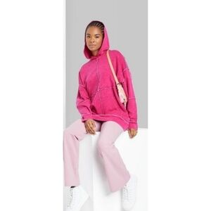 Wild Fable Seamed Hooded Sweatshirt Magenta Size XS